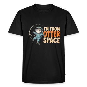 Otter Space Funny Otter Astronaut - Men's Premium Organic T-Shirt - black - Front - Nico (187cm)