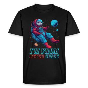 Otter Space Funny Otter Astronaut - Men's Premium Organic T-Shirt - black - Front - Nico (187cm)