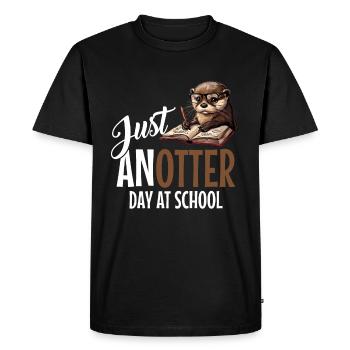 Loutre drôle cadeau - T-shirt Premium bio Homme - noir - Devant - Nico (187cm)