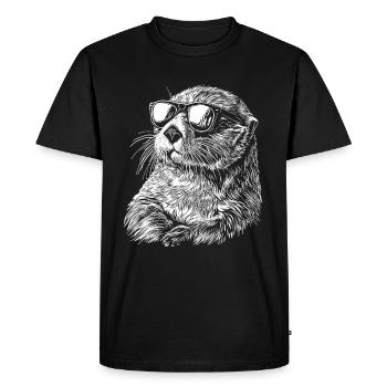 Loutre drôle cadeau - T-shirt Premium bio Homme - noir - Devant - Nico (187cm)