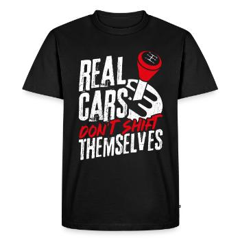 Les vraies voitures ne s’allument pas avec les outils d’auto-utilisation G - T-shirt Premium bio Homme - noir - Devant - Nico (187cm)