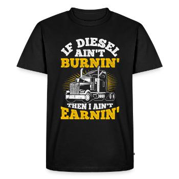 Camion Diesel Autoroute Meilleur Travail Argent Camion Chauffeur Truc - T-shirt Premium bio Homme - noir - Devant - Nico (187cm)