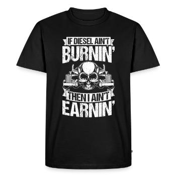 Camion Diesel Autoroute Meilleur Travail Argent Camion Chauffeur Truc - T-shirt Premium bio Homme - noir - Devant - Nico (187cm)