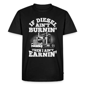 Camion Diesel Autoroute Meilleur Travail Argent Chauffeur De Camion L - T-shirt Premium bio Homme - noir - Devant - Nico (187cm)