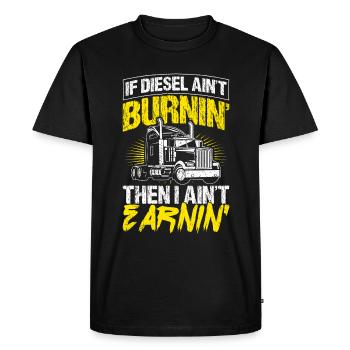 Camion Diesel Autoroute Meilleur Travail Argent Camionneur Camion - T-shirt Premium bio Homme - noir - Devant - Nico (187cm)