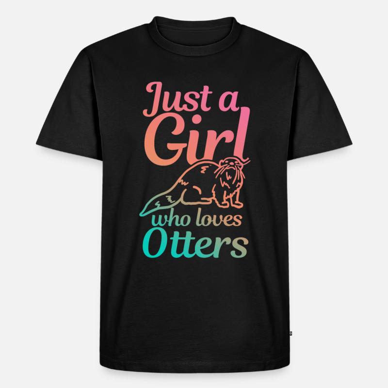Otter - Männer Premium Bio T-Shirt - Schwarz
