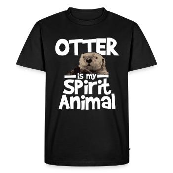 La loutre est mon animal spirituel - T-shirt Premium bio Homme - noir - Devant - Nico (187cm)