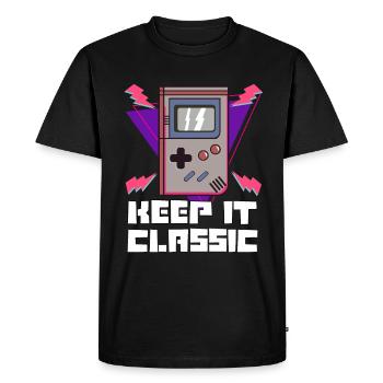 Chemise Nerd Gamer - Game Boy Oldschool Classic - T-shirt Premium bio Homme - noir - Devant - Nico (187cm)