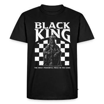 Black King - Chess King Funny - Men's Premium Organic T-Shirt - black - Front - Nico (187cm)