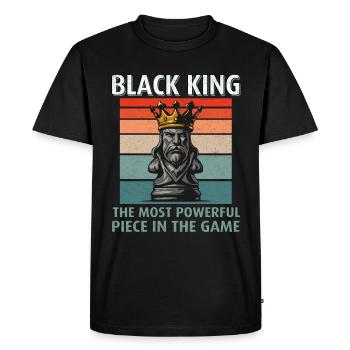 Chess King - black King - Men's Premium Organic T-Shirt - black - Front - Nico (187cm)