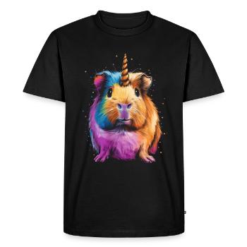 Guinea Pig Unicorn Guinicorn - Men's Premium Organic T-Shirt - black - Front - Nico (187cm)