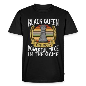 Chess queen lady saying - gift idea - Men's Premium Organic T-Shirt - black - Front - Nico (187cm)