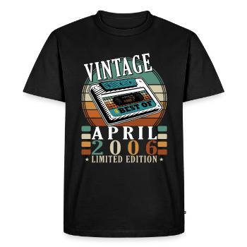 April 2006 Birthday Gift April 2006 Vintage - Men's Premium Organic T-Shirt - black - Front - Nico (187cm)
