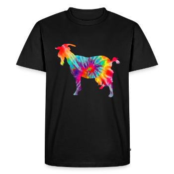 Chèvre Tie Dye cadeau - T-shirt Premium bio Homme - noir - Devant - Nico (187cm)