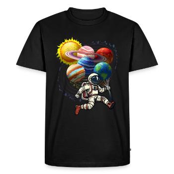 Cosmos Space Astronaut Système Solaire Ballons - T-shirt Premium bio Homme - noir - Devant - Nico (187cm)