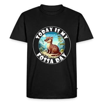 Fossa Saying - Today is my Fossa day - Men's Premium Organic T-Shirt - black - Front - Nico (187cm)