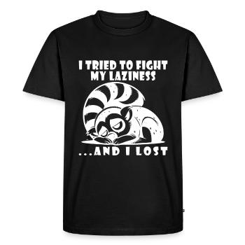Lémurien Matin Grognement Paresse Refroidissement Paresseux Sommeil - T-shirt Premium bio Homme - noir - Devant - Nico (187cm)