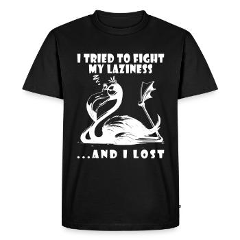 Idée cadeau de couchage flamant rose - T-shirt Premium bio Homme - noir - Devant - Nico (187cm)