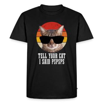 Chat drôle cadeau - T-shirt Premium bio Homme - noir - Devant - Nico (187cm)