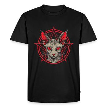 Cadeau Chat Sphynx - T-shirt Premium bio Homme - noir - Devant - Nico (187cm)