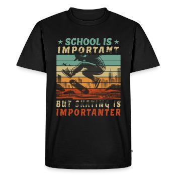 Student Skateboarder - Skateboard as Education - Men's Premium Organic T-Shirt - black - Front - Nico (187cm)
