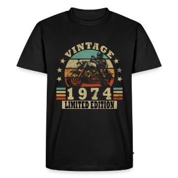 Biker Motorcyclist Motorcycle Born In 1974 - Men's Premium Organic T-Shirt - black - Front - Nico (187cm)