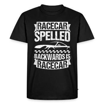 La voiture de course épelée à l’envers est une voiture de course qui fait - T-shirt Premium bio Homme - noir - Devant - Nico (187cm)