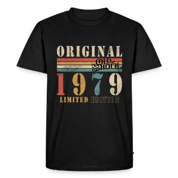 Old School 1979 - Né en 1979 - T-shirt Premium bio Homme - noir - Devant - Nico (187cm)
