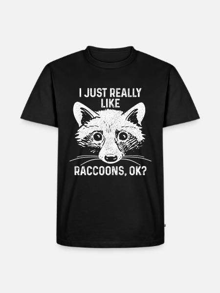 Raccoon Funny Gift - Men's Premium Organic T-Shirt - black