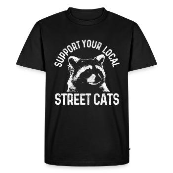 Raccoon Funny Gift - Men's Premium Organic T-Shirt - black - Front - Nico (187cm)