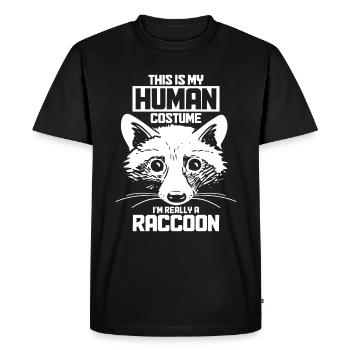 Raccoon Funny Gift - Men's Premium Organic T-Shirt - black - Front - Nico (187cm)