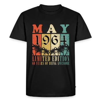 Vintage mai 1964 rétro cadeau d’anniversaire - T-shirt Premium bio Homme - noir - Devant - Nico (187cm)