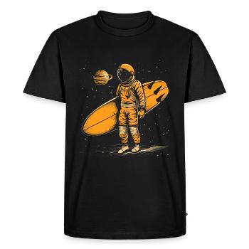 Cadeau Astronaute Surfeur Vintage Surfing - T-shirt Premium bio Homme - noir - Devant - Nico (187cm)