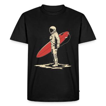 Cadeau Astronaute Surfeur Vintage Surfing - T-shirt Premium bio Homme - noir - Devant - Nico (187cm)