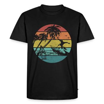 Surfing Vintage surfeur cadeau - T-shirt Premium bio Homme - noir - Devant - Nico (187cm)