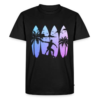 Surfing Vintage surfeur cadeau - T-shirt Premium bio Homme - noir - Devant - Nico (187cm)