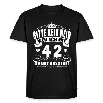 42e anniversaire 42 dicton - T-shirt Premium bio Homme - noir - Devant - Nico (187cm)