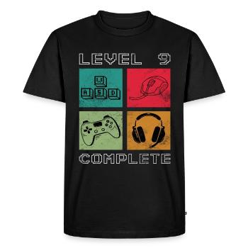 Level 9 Complete 9 Birthday Boy Girl - Men's Premium Organic T-Shirt - black - Front - Nico (187cm)