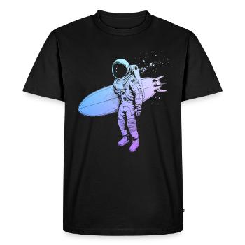 Cadeau de surfeur d’astronaute vintage - T-shirt Premium bio Homme - noir - Devant - Nico (187cm)