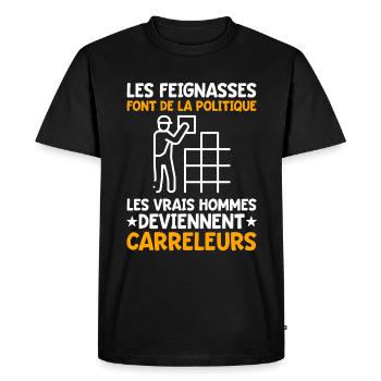 Humour Carreleur Carrelage Citation - T-shirt Premium bio Homme - noir - Devant - Nico (187cm)