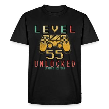 LEVEL 55 UNLOCKED 55 Birthday Gamer Controller - Men's Premium Organic T-Shirt - black - Front - Nico (187cm)