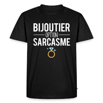 Bijoutier option sarcasme blague métier humour - T-shirt Premium bio Homme - noir - Devant - Nico (187cm)