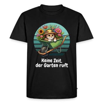 Jardin Chat Fleurs Jardins Familiaux Plantes Mignonnes - T-shirt Premium bio Homme - noir - Devant - Nico (187cm)