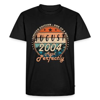 August 2004 Birthday Gift August 2004 Retro - Men's Premium Organic T-Shirt - black - Front - Nico (187cm)