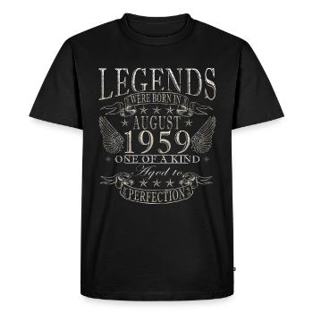 Août 1959 Août Anniversaire 1959 Août - T-shirt Premium bio Homme - noir - Devant - Nico (187cm)