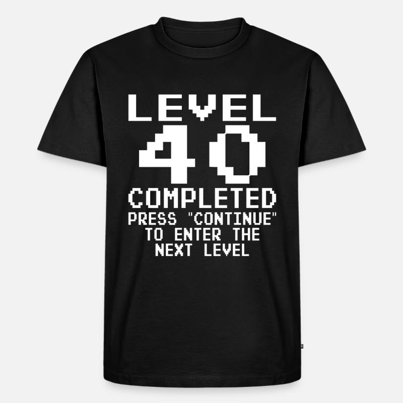 Level 40 Completed - Männer Premium Bio T-Shirt - Schwarz