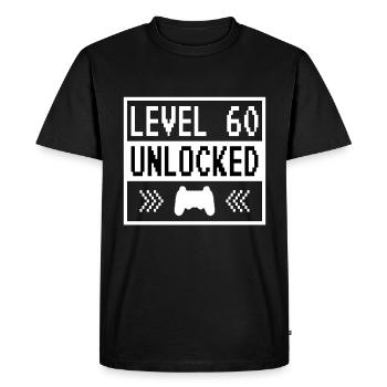 Niveau 60 Débloqué 60 Cadeau d’anniversaire - T-shirt Premium bio Homme - noir - Devant - Nico (187cm)
