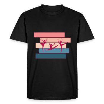 Silhouette de femme de ballet - T-shirt Premium bio Homme - noir - Devant - Nico (187cm)