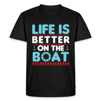 Saison de navigation et d’attente de la saison de navigation - T-shirt Premium bio Homme - noir - Devant - Nico (187cm)