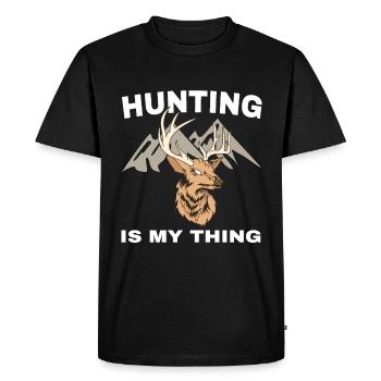 Deer Hunting Retro Deer Hunting Deer Hunting - Men's Premium Organic T-Shirt - black - Front - Nico (187cm)
